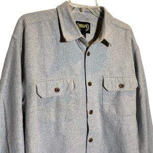 Neuse big men's size XXL gray flannel workwear long sleeve button up shirt
